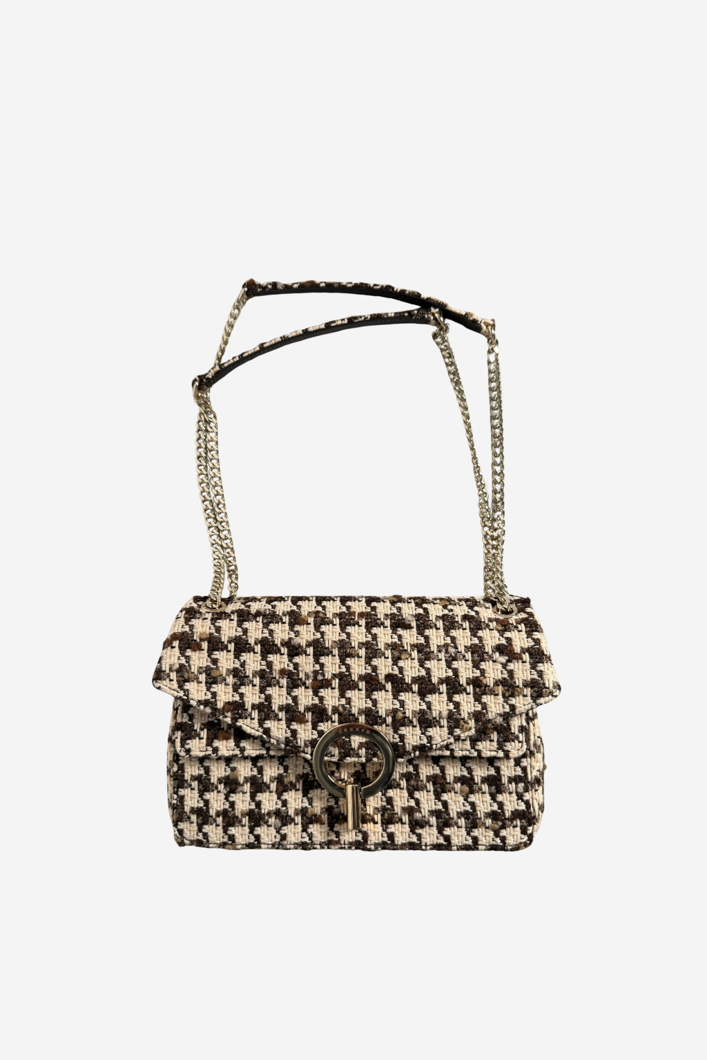 SANDRO - Sac YZA en tweed marron et beige