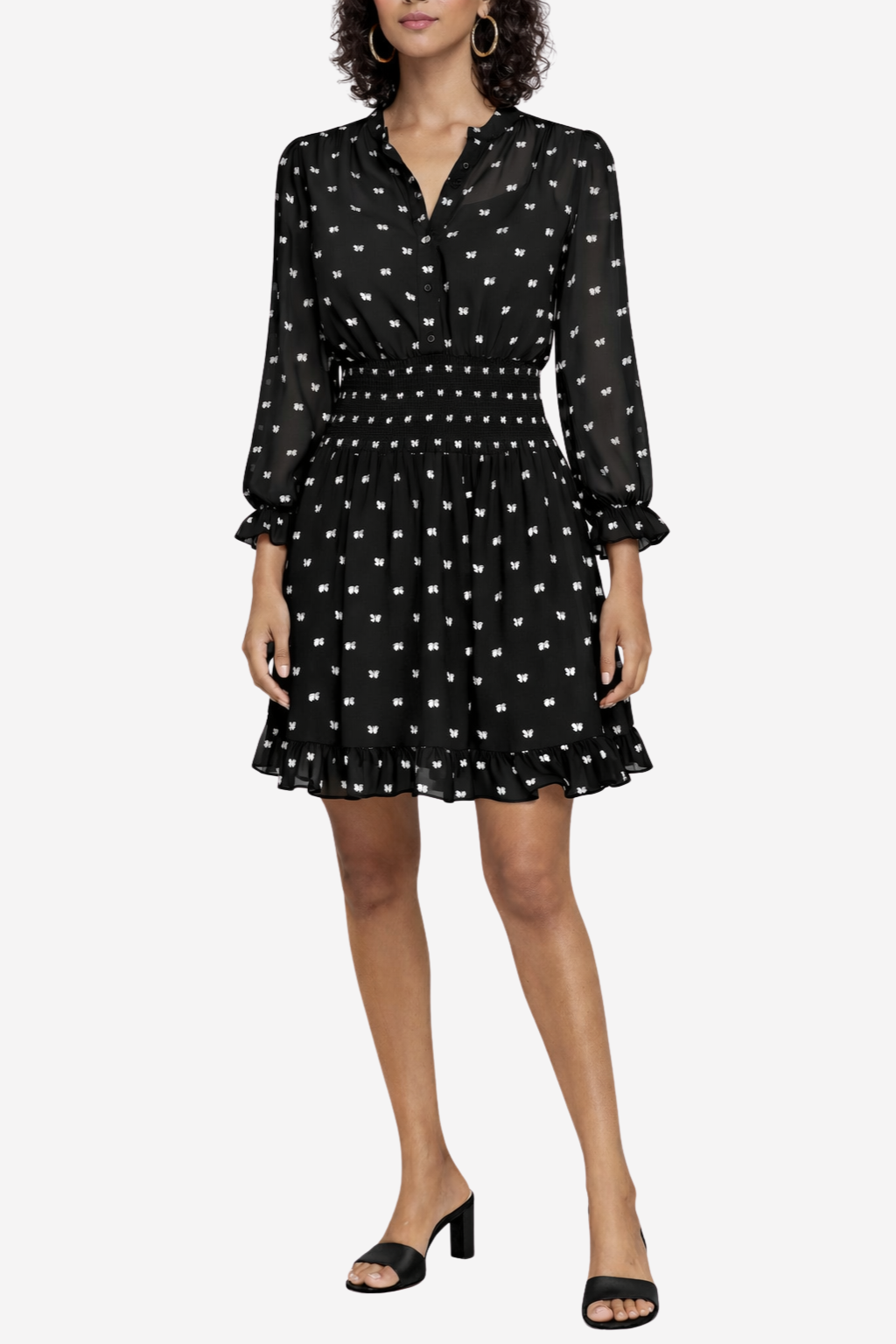 MAJE - Robe à motifs brodés nœuds T40