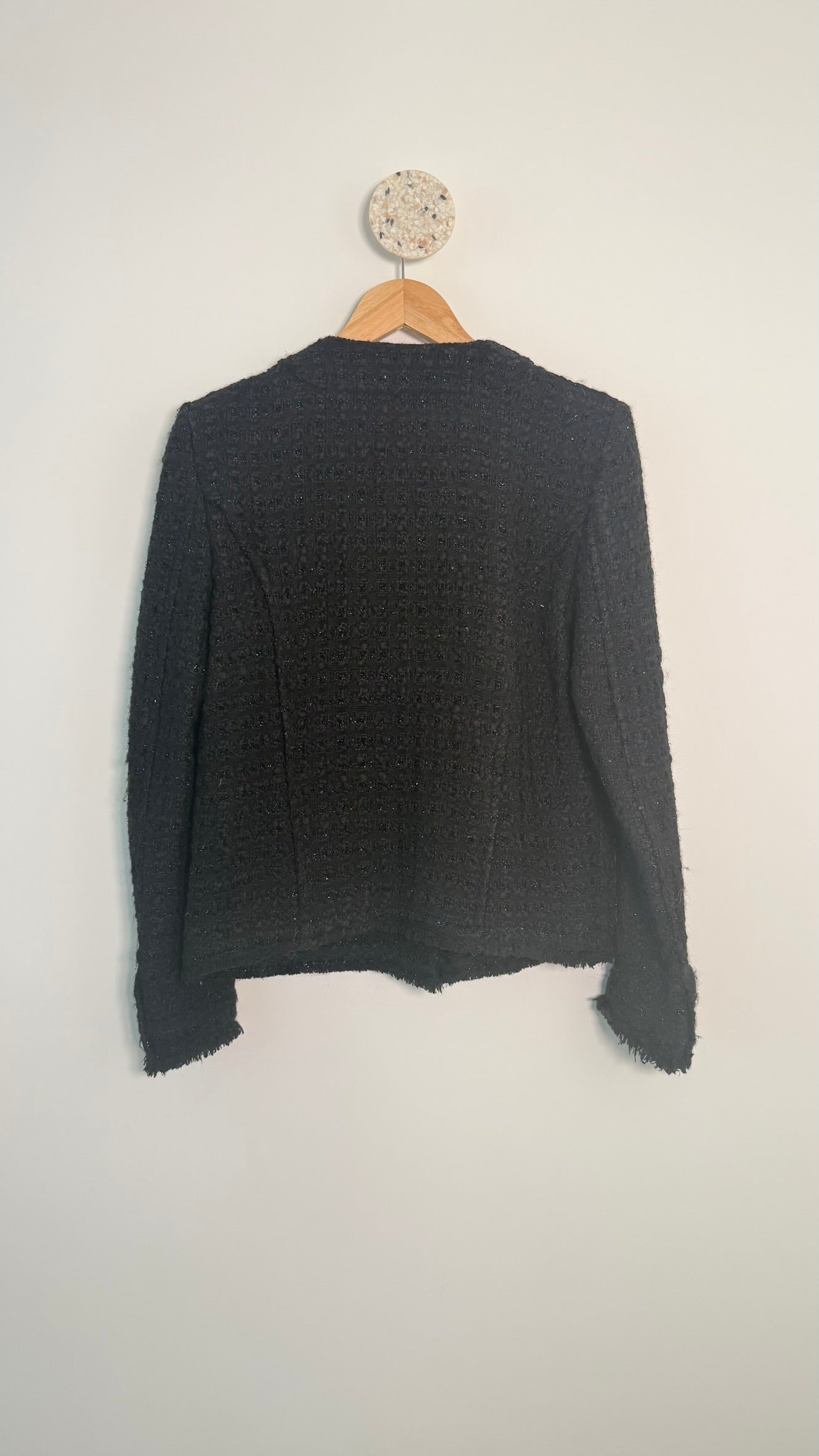IRO - Veste tweed et fils métalliques noire T38