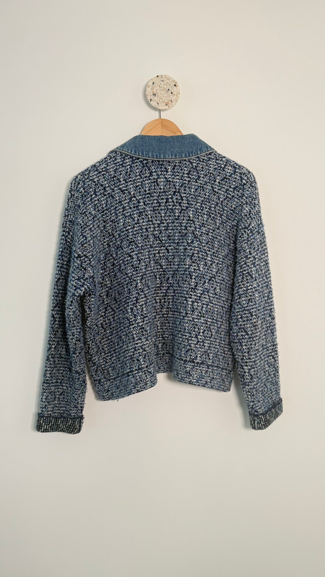 SANDRO - Veste bleue et fils métallisés T1
