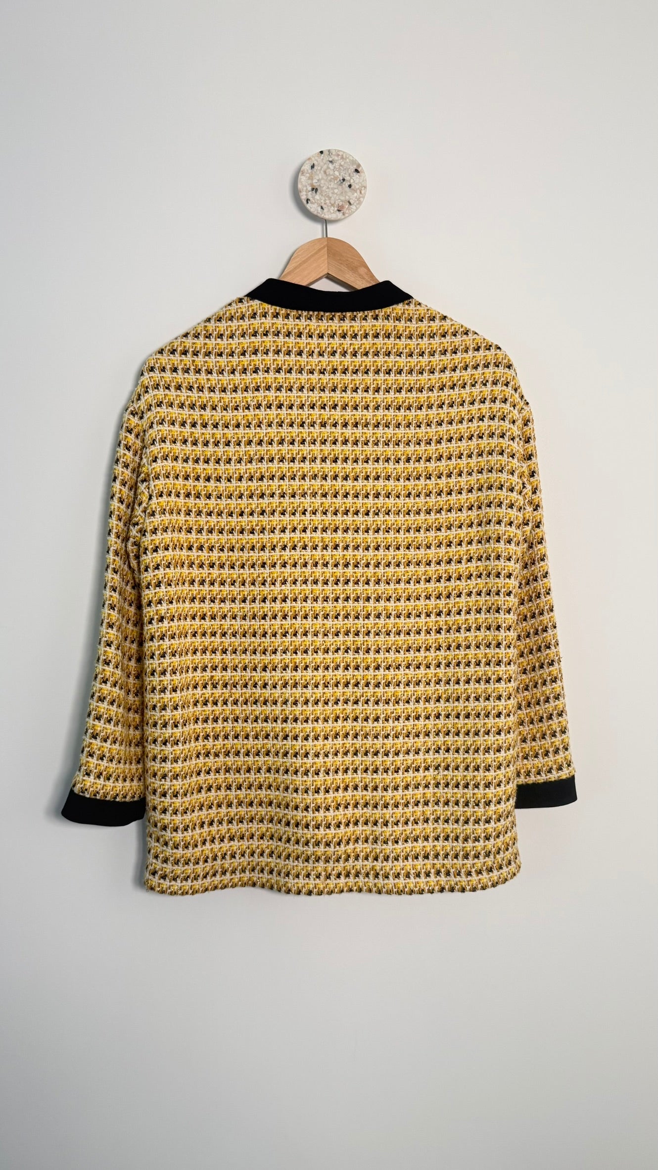 MAJE - Veste en tweed jaune T36