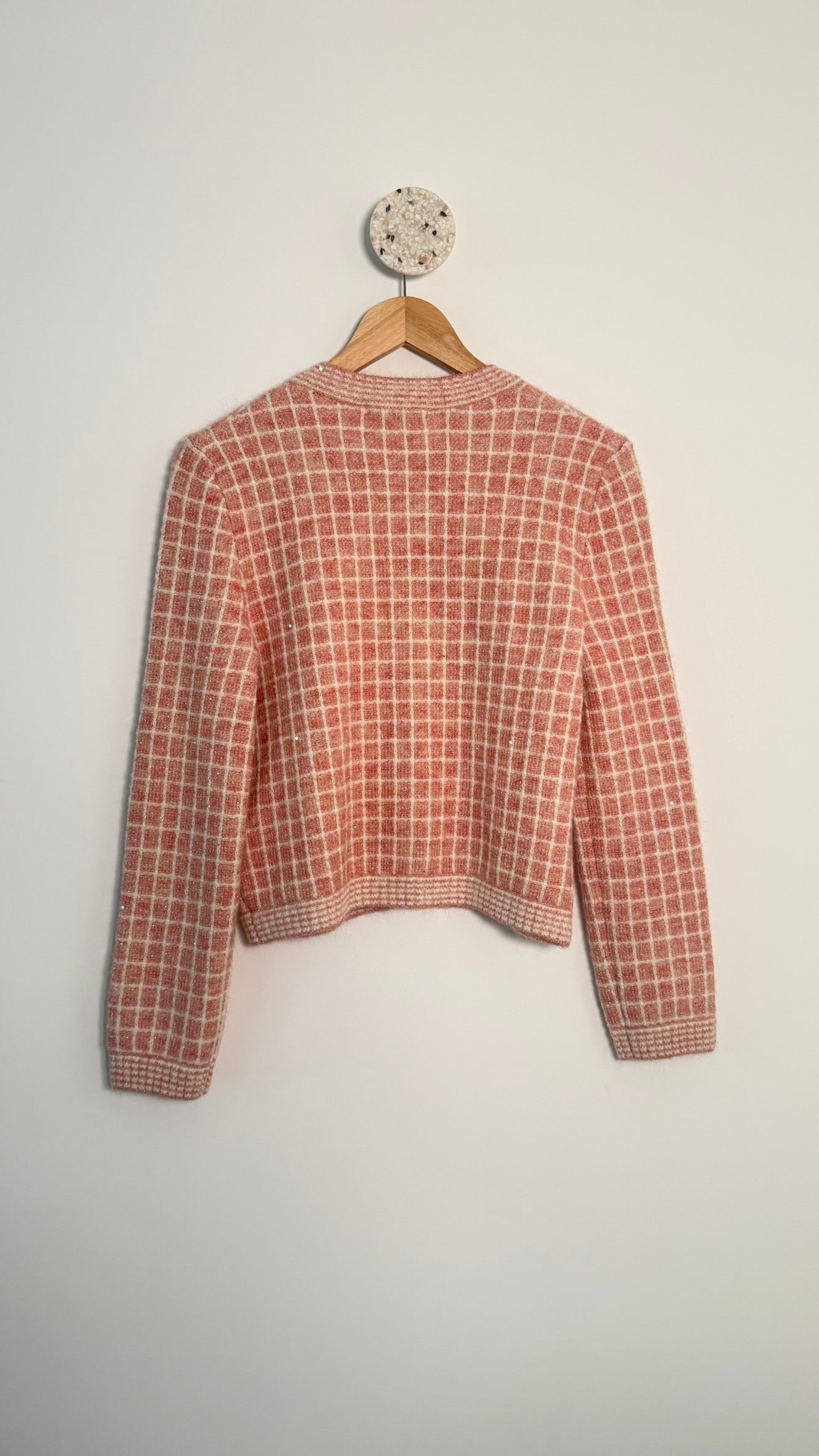 MAJE - Gilet en maille rose poudré T1