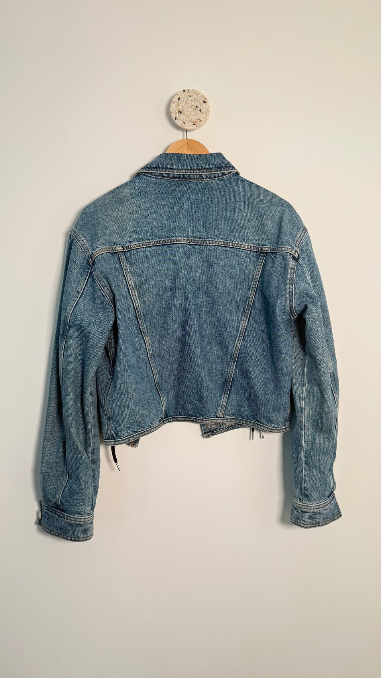 MAJE - Veste en jean à lacets T40
