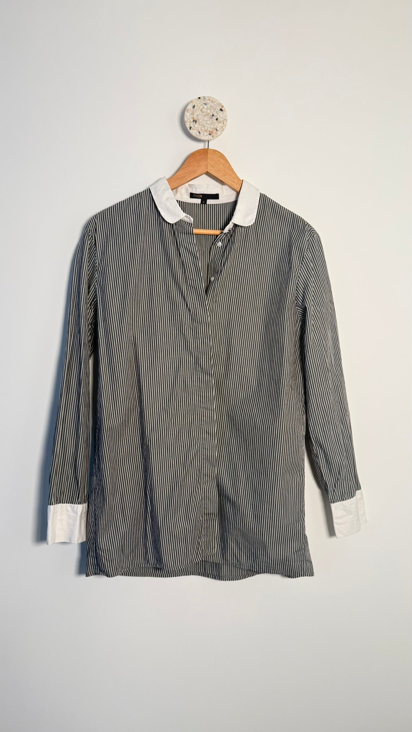 MAJE - Chemise à fines rayures T3