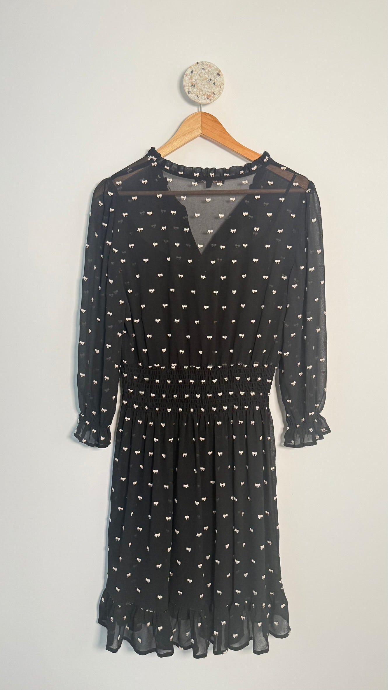 MAJE - Robe à motifs brodés nœuds T40