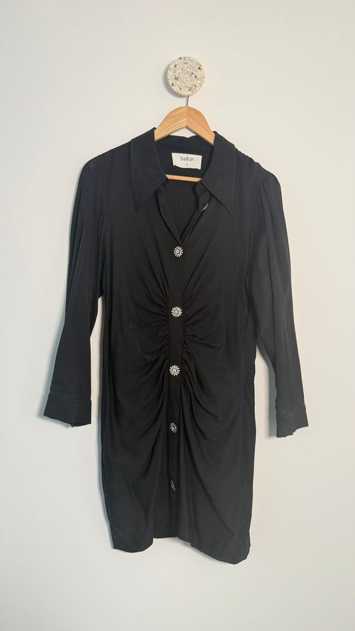 BA&SH - Robe chemise avec boutons bijoux T3