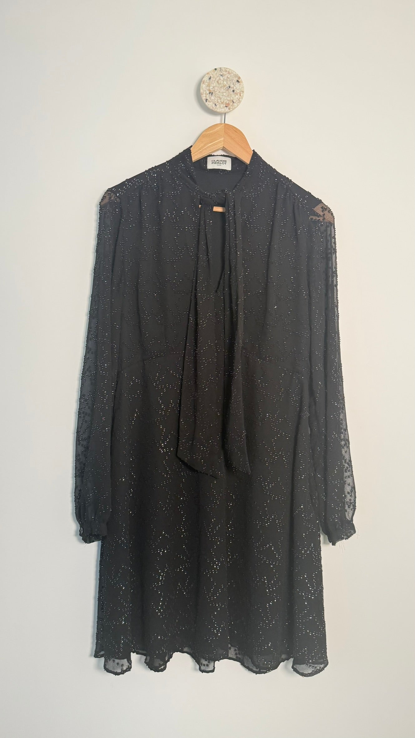 CLAUDIE PIERLOT - Robe à motifs en fibres métallisées T40