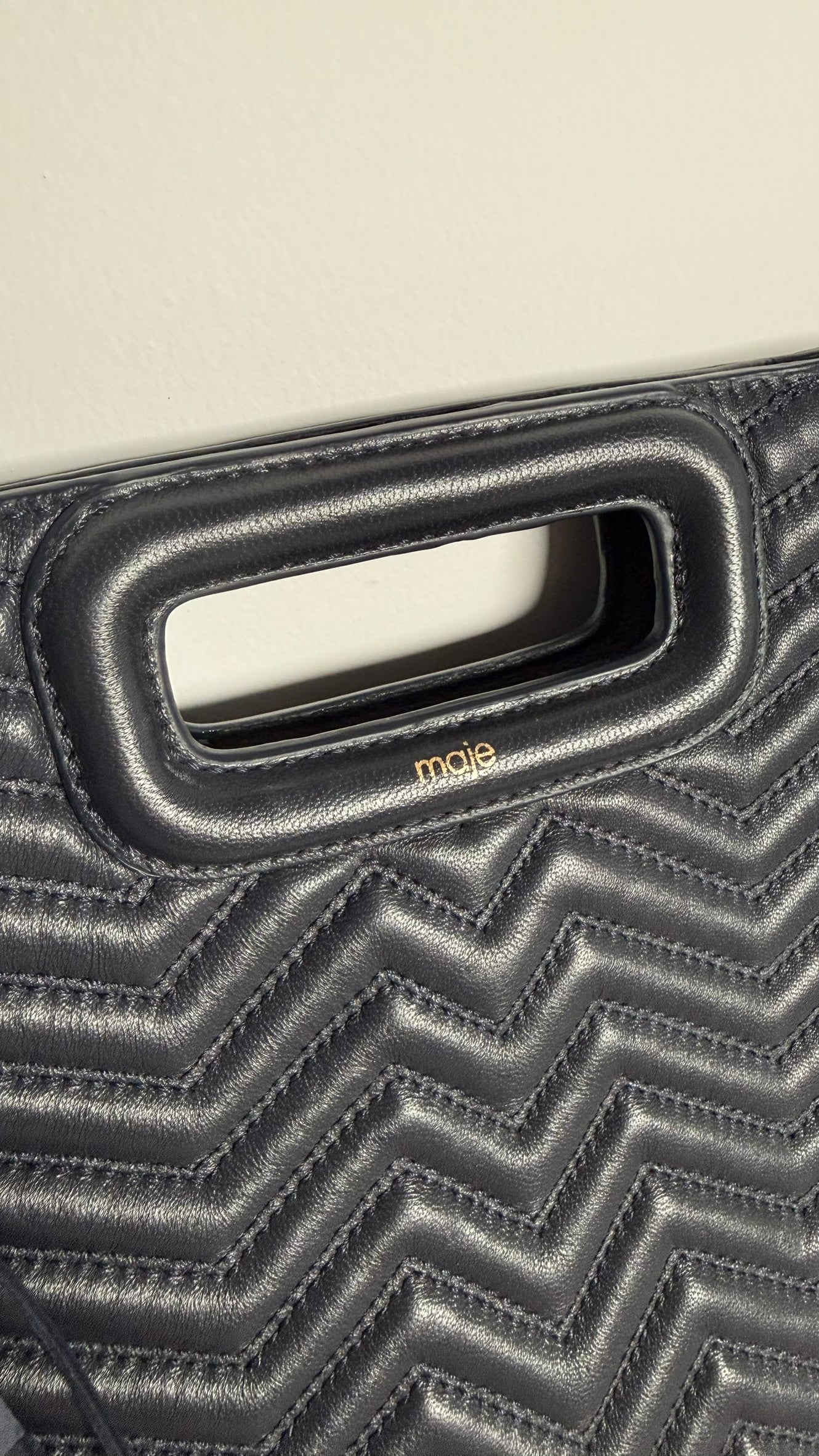 MAJE - Sac M en cuir matelassé à franges