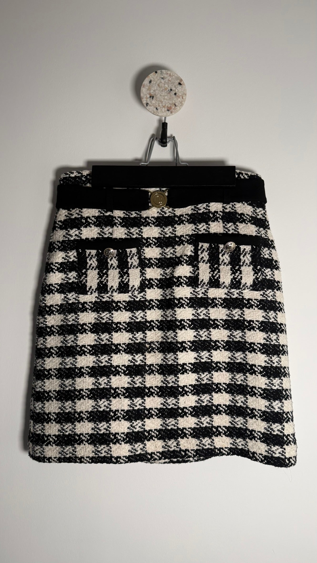 MAJE - Jupe courte en tweed à carreaux T40