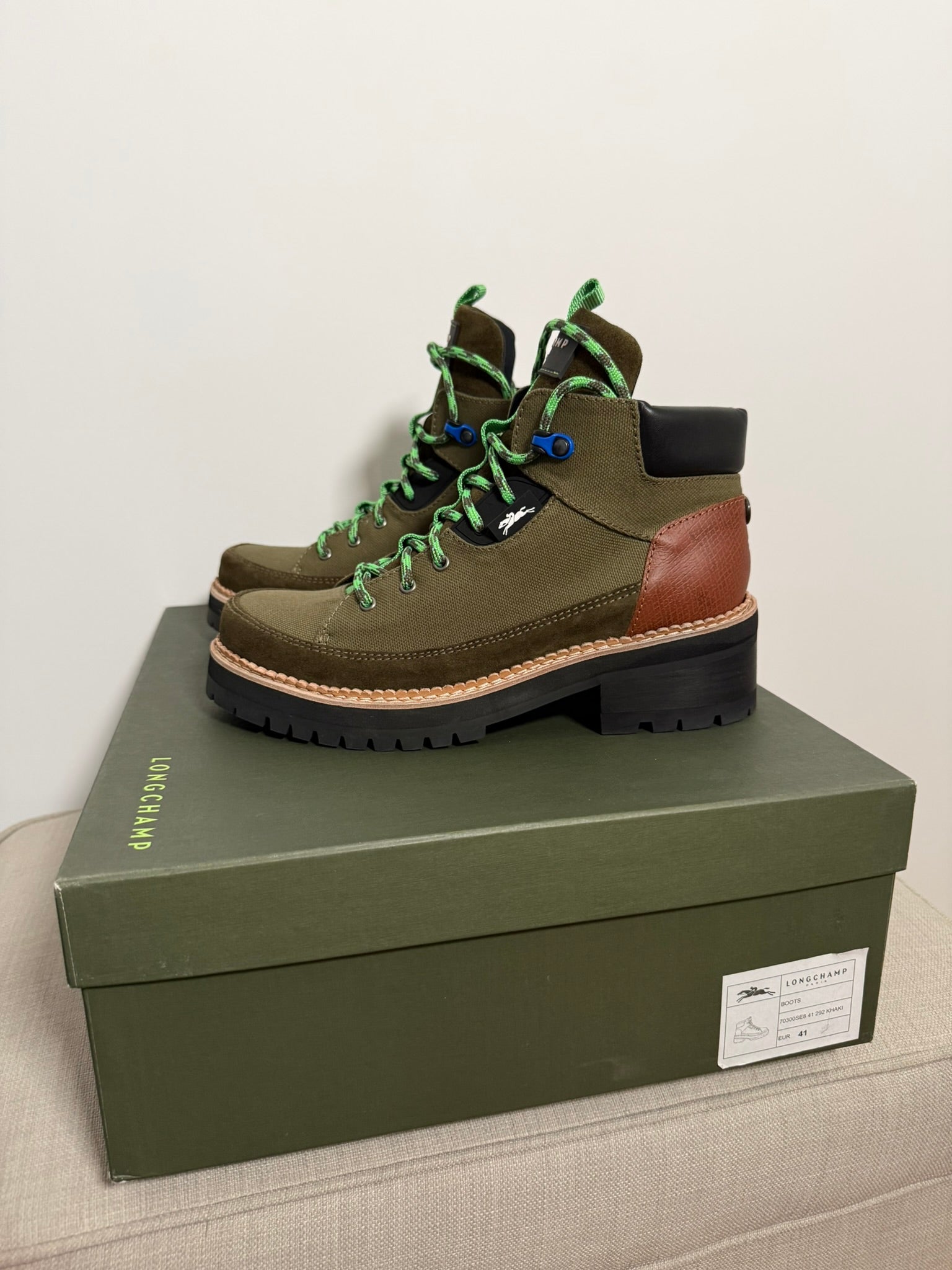 LONGCHAMP - Bottines montantes à lacets T41