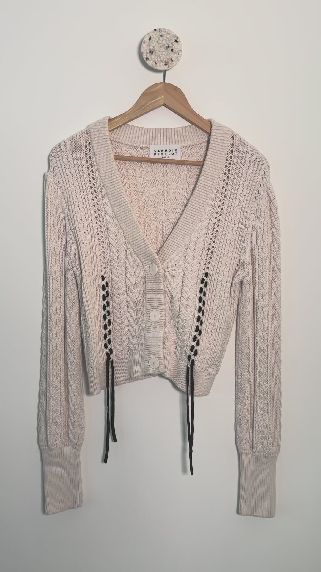 CLAUDIE PIERLOT - Gilet en maille torsadée T40
