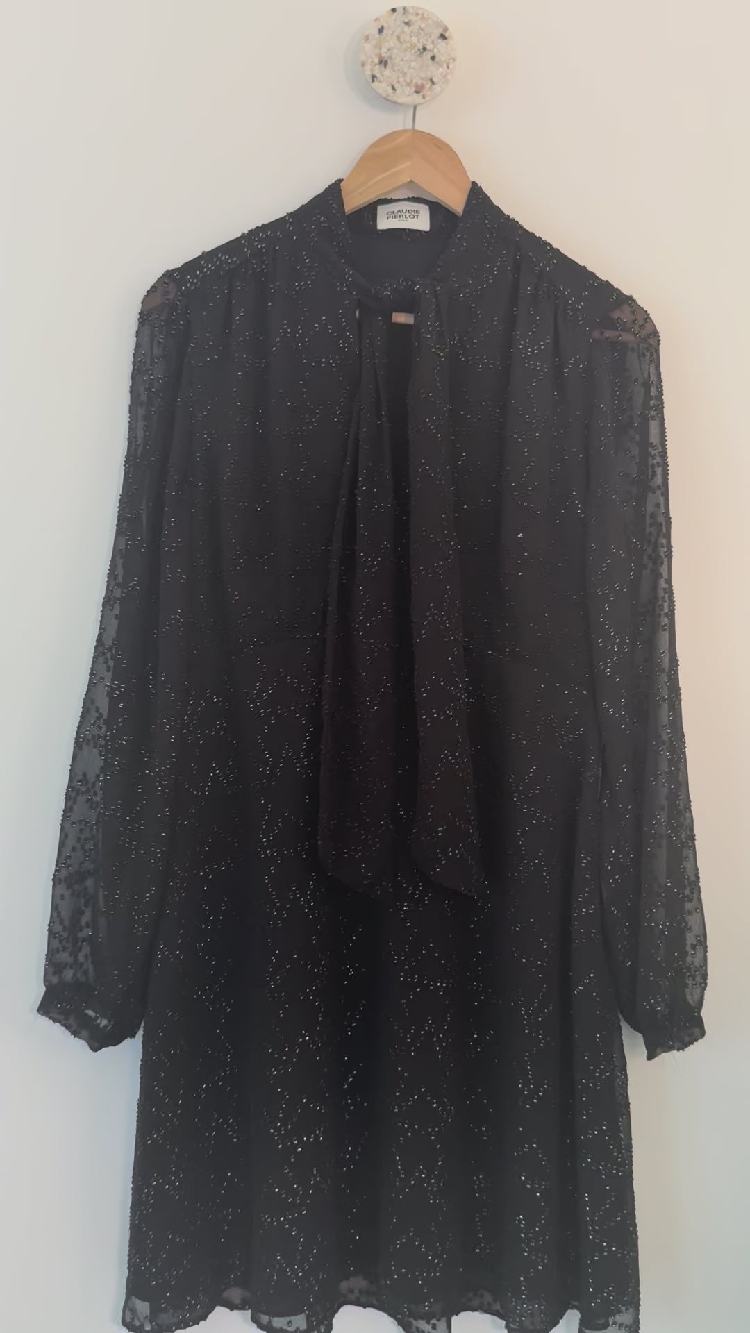 CLAUDIE PIERLOT - Robe à motifs en fibres métallisées T40