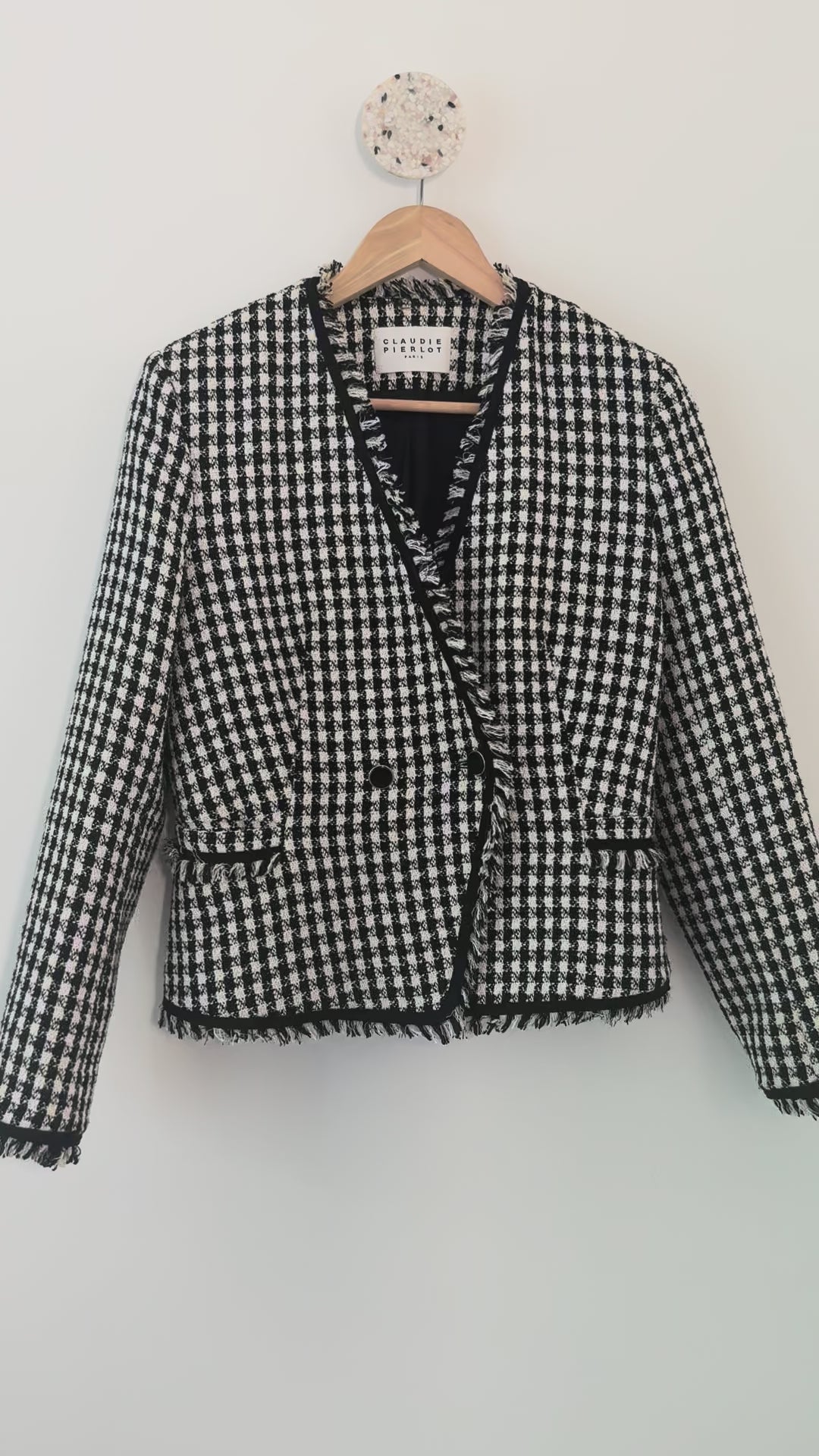 CLAUDIE PIERLOT - Veste noire et écrue T36